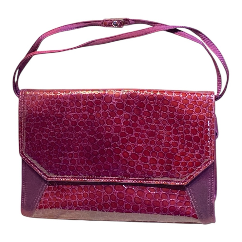 Rare LAUREN MERKIN Molly Leather Clutch Starter Wife Handbag Burgendy Y2K   NWOT